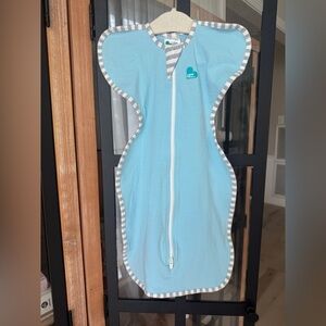 Love to dream swaddle baby arms up zipper light blue newborn boy unisex small